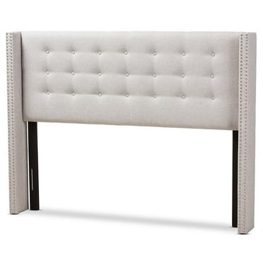 Bowery Hill Queen Winged Panel Headboard in Grayish Beige