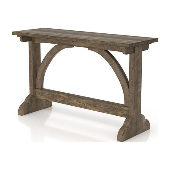 Bowery Hill Rectangle Farmhouse Wood Console Table in Reclaimed Oak