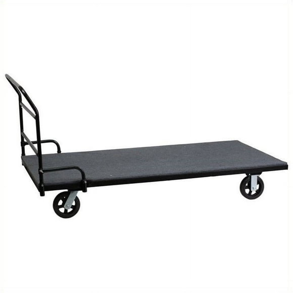 Bowery Hill Rectangular Folding Tables Dolly in Black