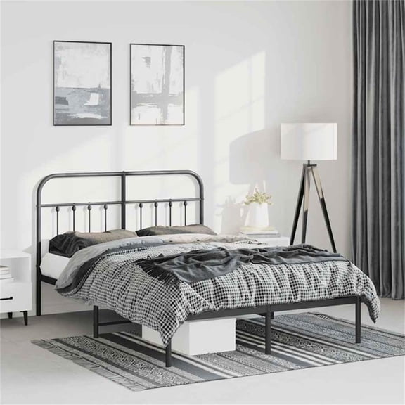 Bowery Hill Rectangular Steel Full/Double Bed Frame in Black