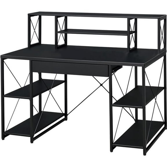 Bowery Hill Rectangular Table Top Desk in Black