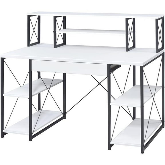 Bowery Hill Rectangular Table Top Desk in White