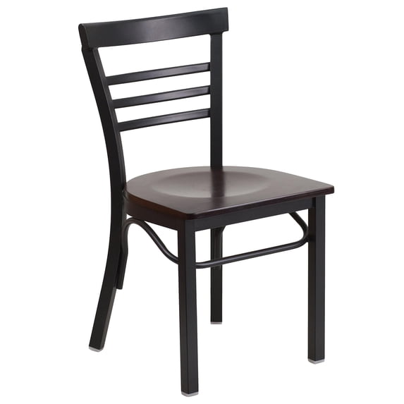 Bowery Hill Restaurant Dining Chair in Black and Walnut