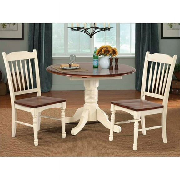 Bowery Hill Round Drop Leaf Dining Table in Buttermilk