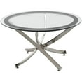 thumbnail image 1 of Bowery Hill Round Glass Top Accent Coffee Table in Chrome, 1 of 3