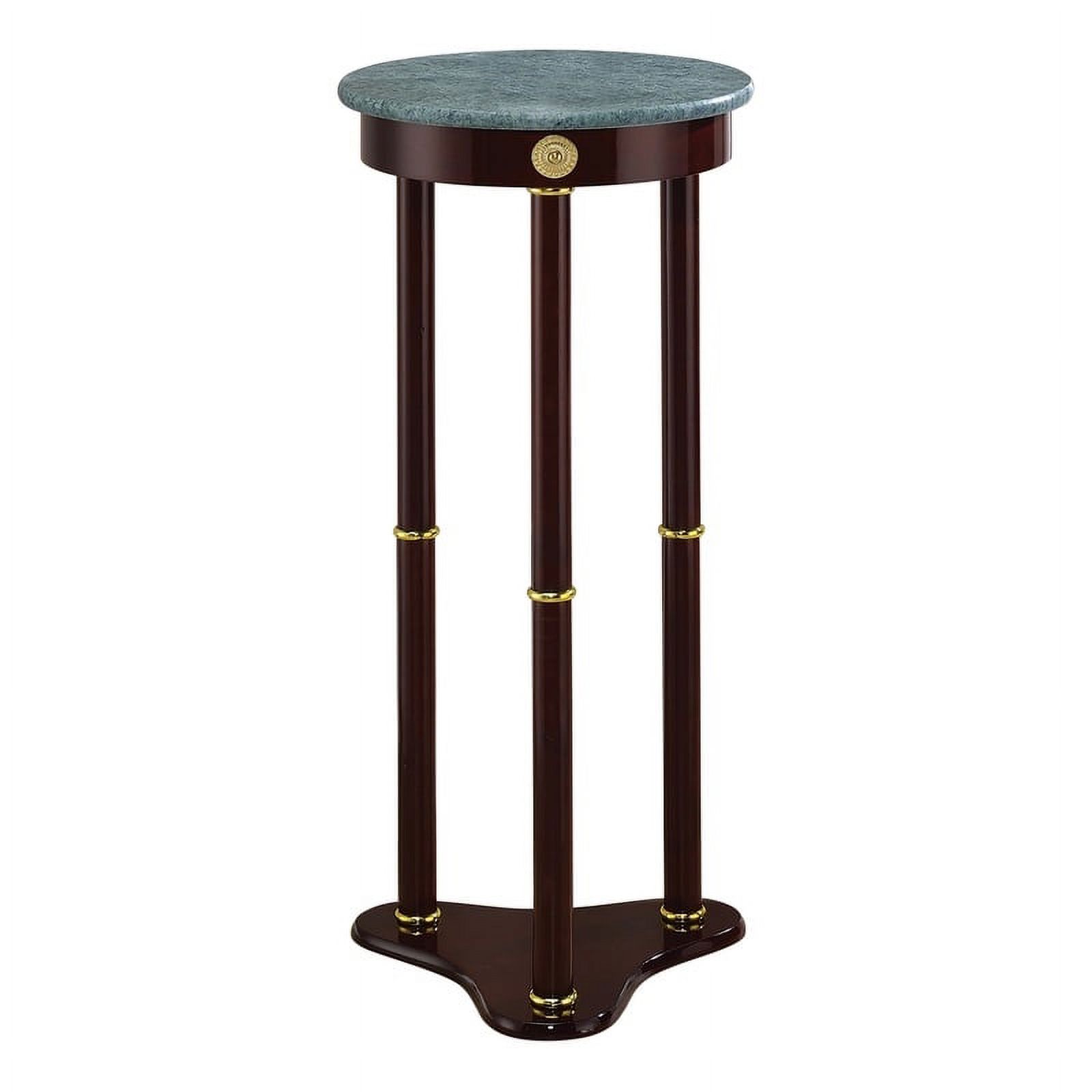 Bowery Hill Round Marble Top Plant Stand in Merlot and Green - image 1 of 2