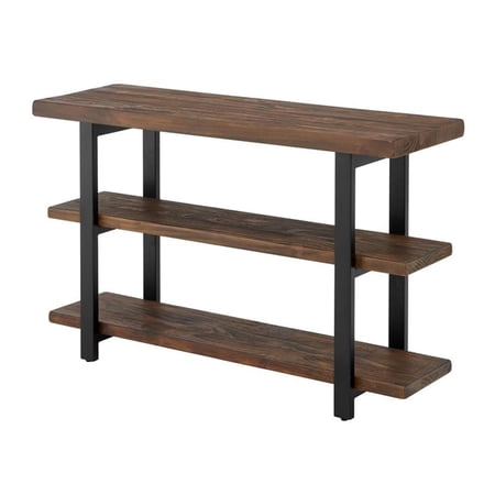 Bowery Hill Rustic 48" Metal and Wood Media/Console Table in Natural
