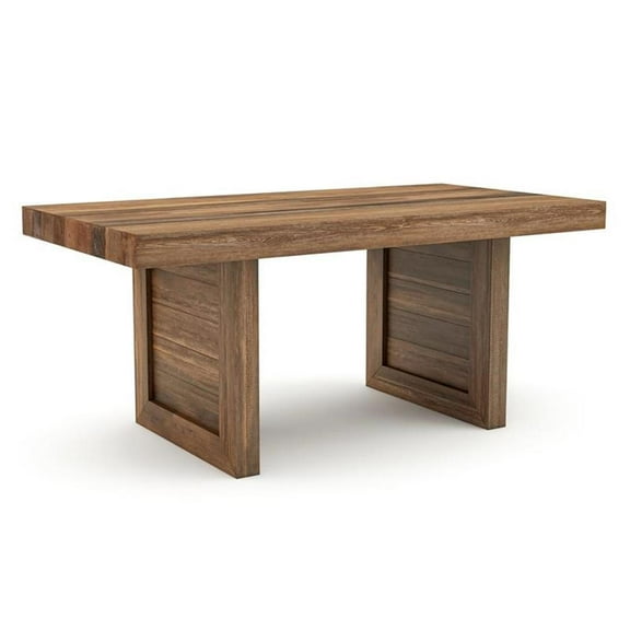 Bowery Hill Rustic Solid Wood Dining Table in Natural Tone Finish
