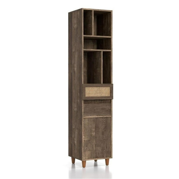 Bowery Hill Rustic Wood Multi-Storage TV Tower in Reclaimed Oak