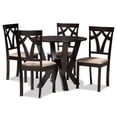thumbnail image 1 of Bowery Hill Sand Fabric and Dark Brown Finished Wood 5-Piece Dining Set, 1 of 9
