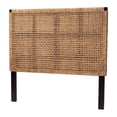 thumbnail image 1 of Bowery Hill Seagrass and Dark Brown Mahogany Wood Queen Size Headboard, 1 of 6