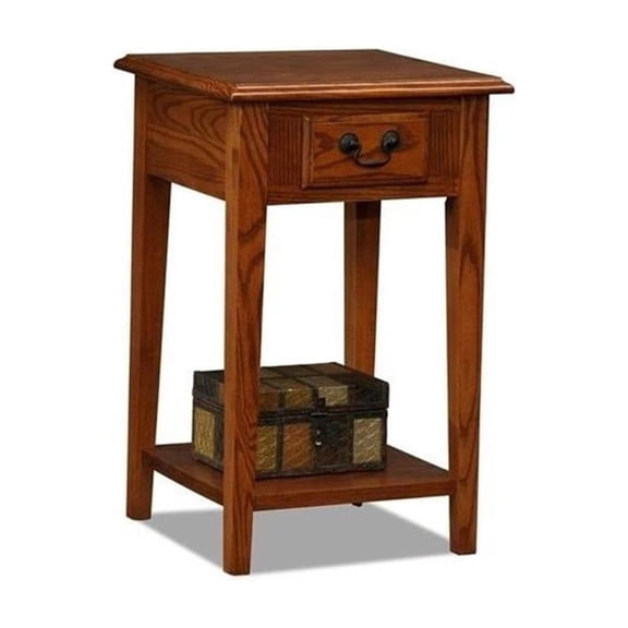 Bowery Hill Shaker Square End Table in Medium Oak Finish