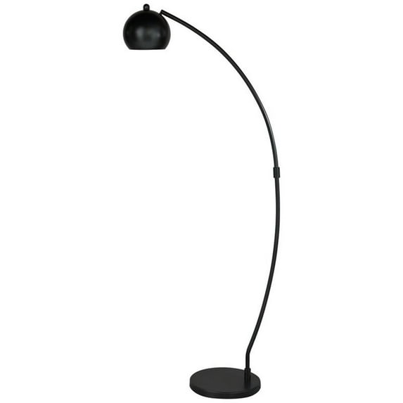 Bowery Hill Single Metal Floor Lamp in Black