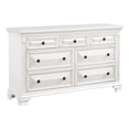 thumbnail image 1 of Bowery Hill Solid Acacia Wood 7-Drawers Bedroom Dresser in White, 1 of 11