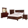 thumbnail image 1 of Bowery Hill Solid Pine Wood 5-Piece King Bedroom Set in Cherry, 1 of 10