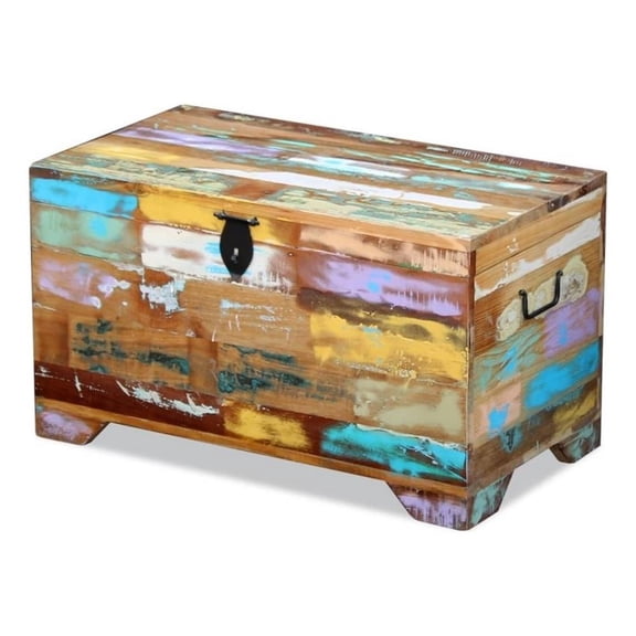 Bowery Hill Solid Reclaimed Wood Storage Chest in Multicolor