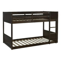 Bowery Hill Solid Rubberwood Espresso Low Profile Twin Bunk Bed