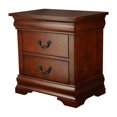 thumbnail image 1 of Bowery Hill Solid Wood 2-Drawer Nightstand in Brown Cherry Finish, 1 of 7