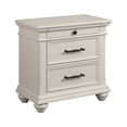 thumbnail image 1 of Bowery Hill Solid Wood 3-Drawer Nightstand with USB Ports in Off White, 1 of 12