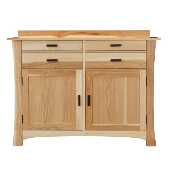 Bowery Hill Solid Wood 4-Drawers Buffet/Sideboard Server in Natural