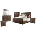 thumbnail image 1 of Bowery Hill Solid Wood 6-Piece Queen Storage Bedroom Set in Walnut Brown, 1 of 16