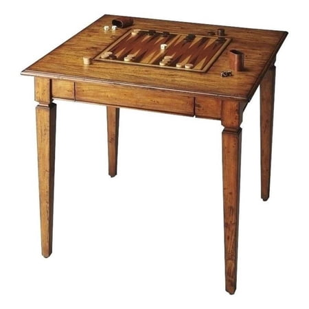 Bowery Hill Solid Wood Transitional Game Table in Brown Finish