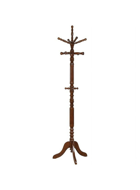 Bowery Hill Spinning Top Coat Rack in Walnut