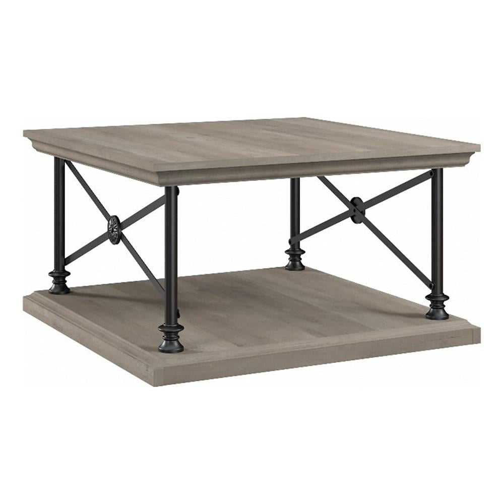 Bowery Hill Square Coffee Table in Driftwood Gray - Engineered Wood ...