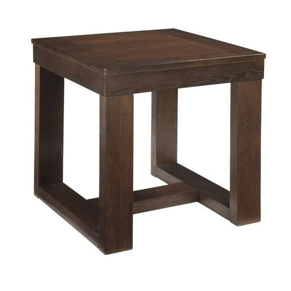 Bowery Hill Square End Table in Dark Brown