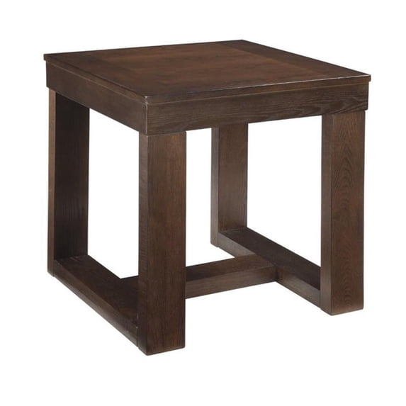 Bowery Hill Hardwood Dark Brown End Table Square 24.13"