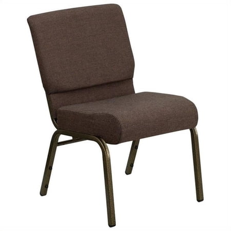 Bowery Hill Stacking Church Stacking Guest Chair in Brown