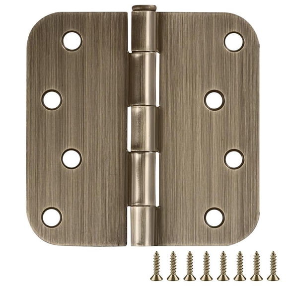 Bowery Hill Stainless Steel Door Hinge in Antique Brass 4 Inch 5/8 Inch 6 Pack