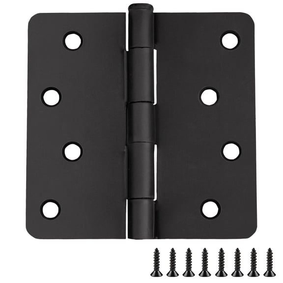 Bowery Hill Stainless Steel Door Hinge in Matte Black 4 Inch .25 Inch 10 Pack