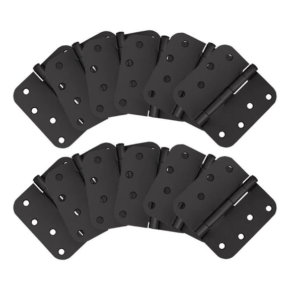 Bowery Hill Stainless Steel Door Hinge in Matte Black 4 Inch 5/8 Inch 12 Pack