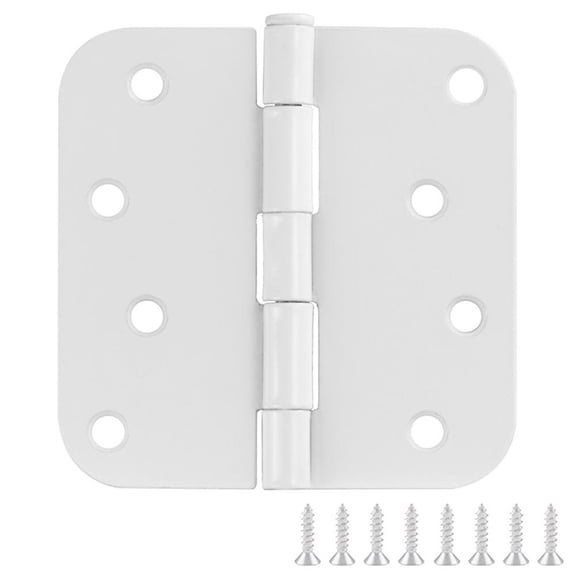 Bowery Hill Stainless Steel Door Hinge in Painted White 4 Inch 5/8 Inch 12 Pack
