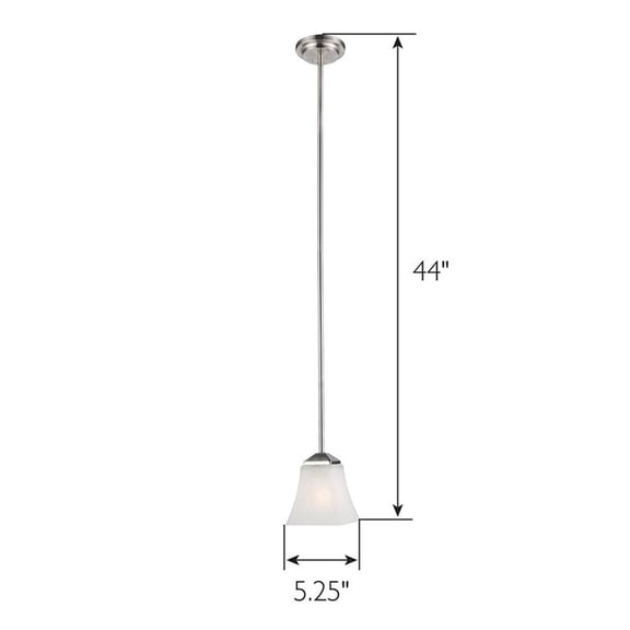 Bowery Hill Stainless Steel/Glass Pendant Light in Satin Nickel