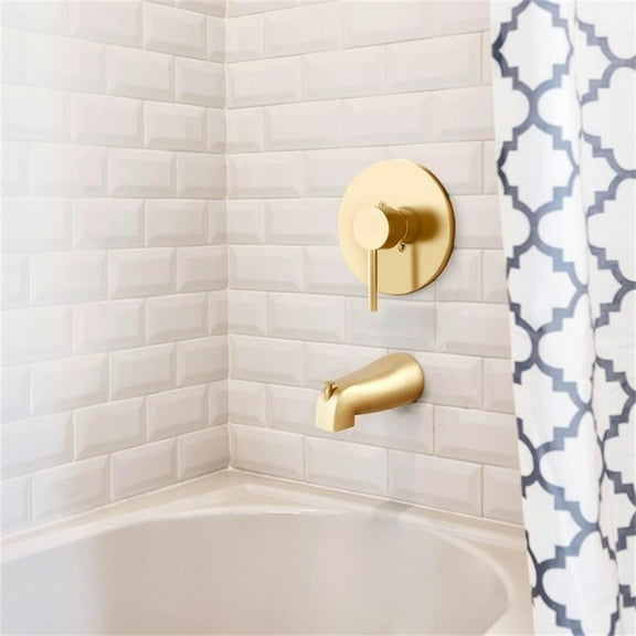 Bowery Hill Stainless Steel Tub Diverter Spout in Satin Gold