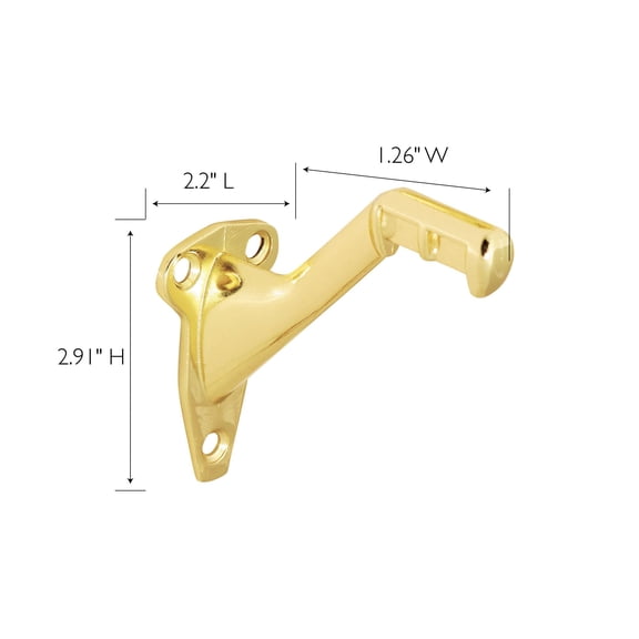 Bowery Hill Standard Metal Handrail Bracket in Polished Brass 5 Pack