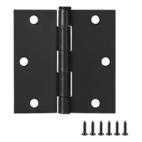 Bowery Hill Steel Door Hinge in Oil Rubbed Bronze 3.5-in. Square Corner 6-Pack