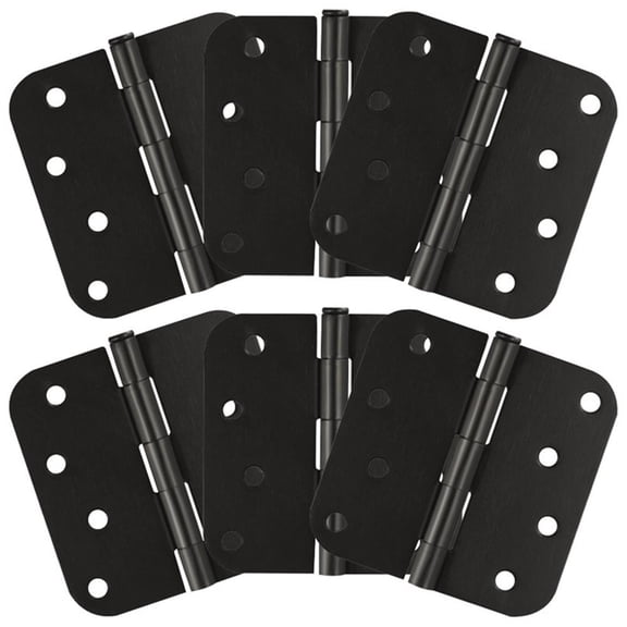 Bowery Hill Steel Door Hinge in Oil Rubbed Bronze 4 Inch 5/8 Inch 6 Pack