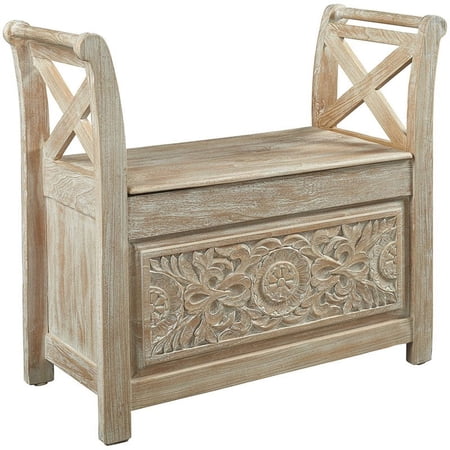 Bowery Hill Storage Bench in Whitewash