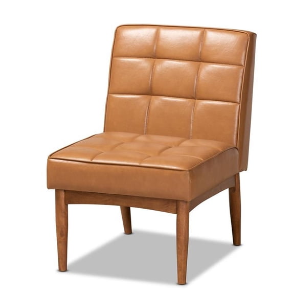 Bowery Hill Tan Walnut Brown Finished Wood Dining Chair