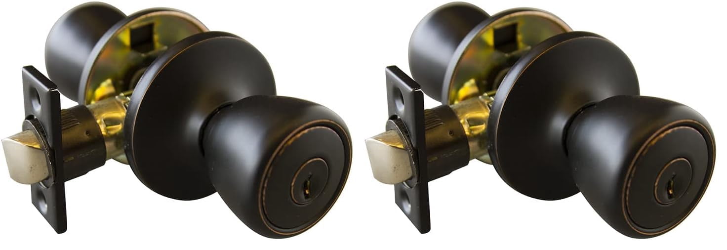 Bowery Hill Terrace Privacy Brass Door Knob in Oil Rubbed Bronze 2 Pack
