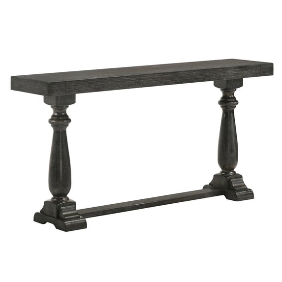 Bowery Hill Traditional 59-Inch Wood Console Table in Gray Finish