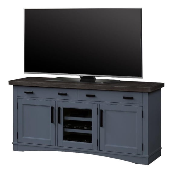 Bowery Hill Traditional 63" Traditional Wood TV Console in Denim