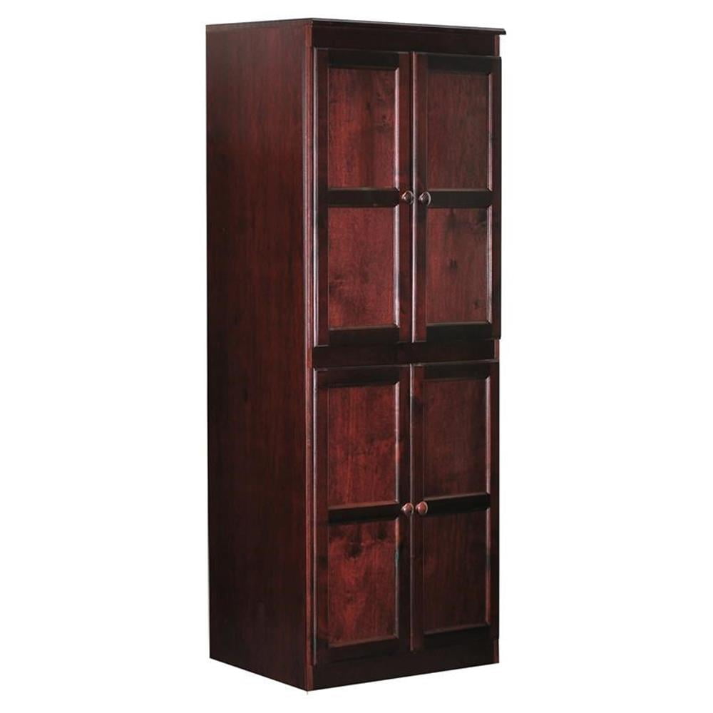 Espresso 72" Wood Storage Cabinet with Adjustable Shelving