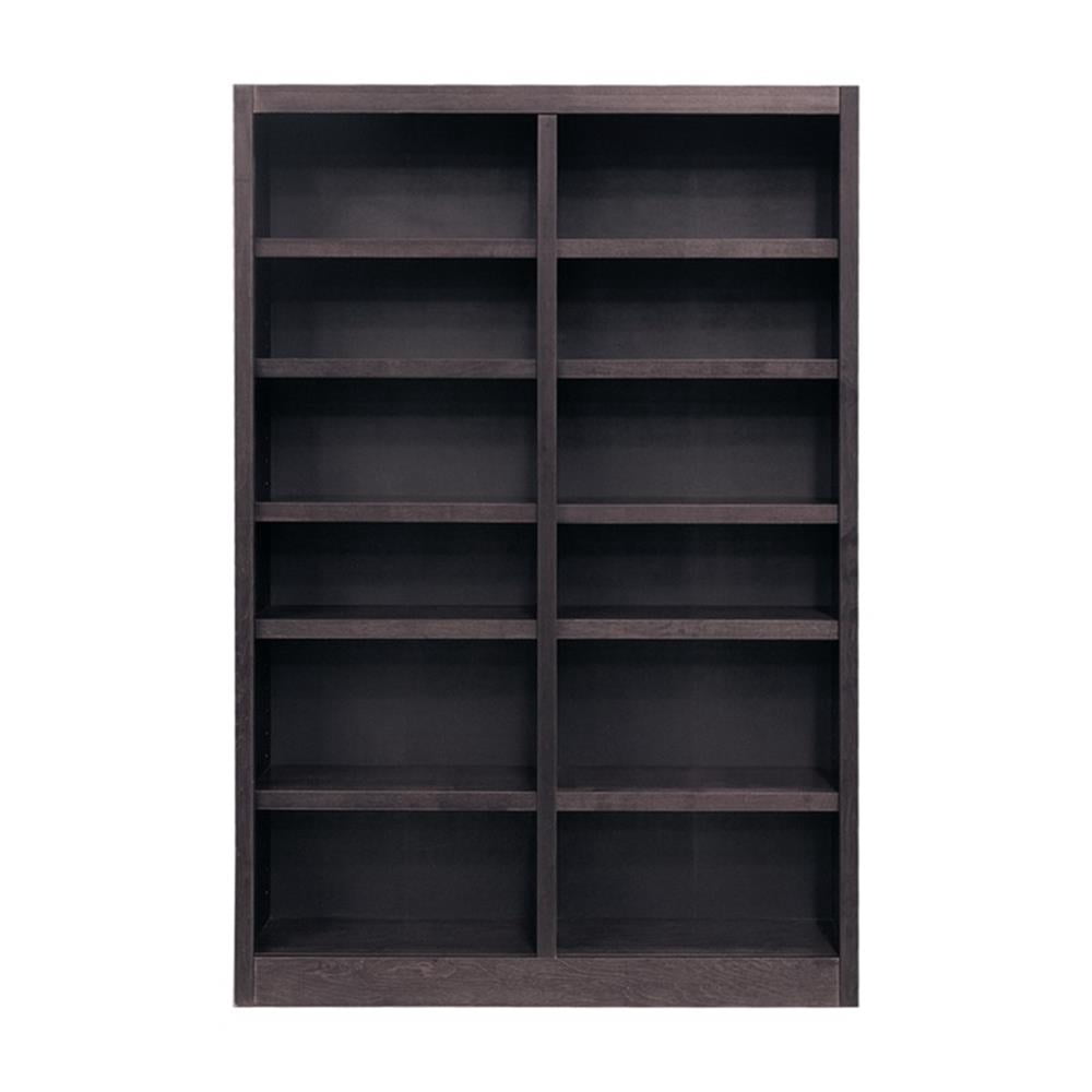 Bowery Hill Wood Espresso Bookcase Rectangular Adjustable Shelves 84" Unassembled