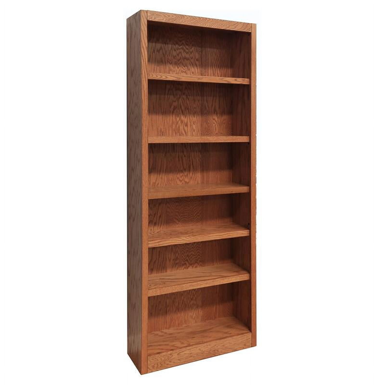 Bowery Hill Traditional 84" Tall 6Shelf Wood Bookcase in Dry Oak