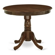 Bowery Hill Traditional Antique Round Rubber Wood Dining Table in Walnut