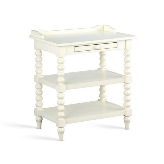 Bowery Hill Traditional Antique White Wood Nightstand in White